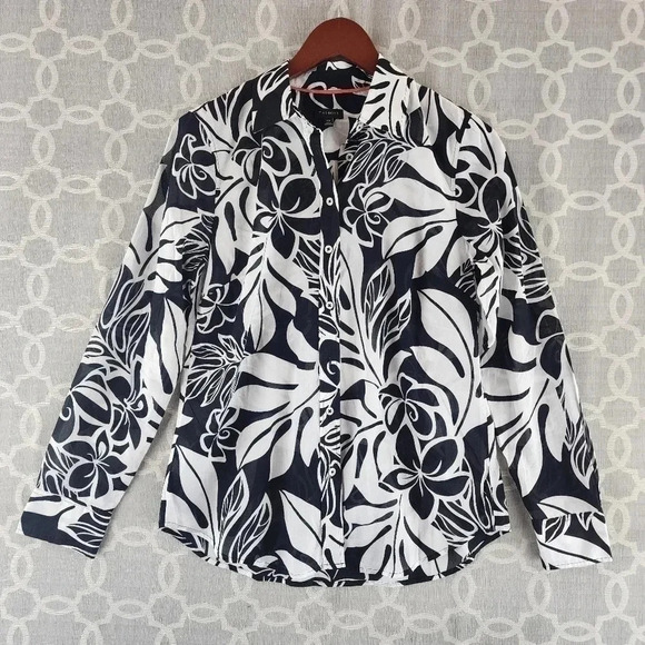 Talbots Cotton Floral Button Up Women's Shirt XS -7415b - Picture 1 of 9